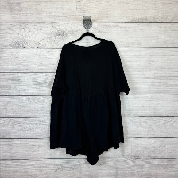 Shein Curve Plus Size Black Gauze Short Sleeve Lightweight Romper Size 24W/6X - Picture 6 of 8